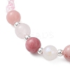 Natural White Moonstone & Natural Rose Quartz & Natural Pink Opal & Natural Rhodochrosite Gradient Color Round Bead with Nylon Thread BJEW-JB12917-01-3