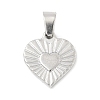 304 Stainless Steel Heart Pendants LS-STAS-R162-01P-04-1