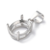 Rhodium Plated Rack Plating 925 Sterling Silver Pendants Cabochon Settings STER-NH0001-48P-2