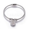 304 Stainless Steel Charms Bangles BJEW-P258-07-3