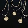 Compass Alloy Double Layer Pendant Necklaces for Women WH-WG93E93-01-3