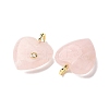 Natural Rose Quartz Pendants G-P588-01G-10-2