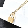 304 Stainless Steel Rolo Chain Pendant Necklaces NJEW-S444-01G-21-4