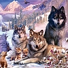 DIY Wolf & Scenery Diamond Painting Kits DIAM-PW0001-252J-1