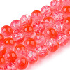 Transparent Crackle Baking Paint Glass Beads Strands DGLA-T003-01B-12-1