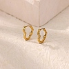 304 Stainless Steel Hammered Heart Hoop Earrrings EJEW-U065-02A-G-1
