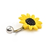 Alloy Daisy Curved Barbell LS-AJEW-G042-01P-3