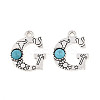 Synthetic Turquoise & Alloy Pendants PALLOY-H146-01AS-G-1
