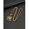Vintage 304 Stainless Steel Lion with Sun Pendant Box Chain Necklaces for Men WGE39C9-02-1