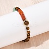 Natural Tiger Eye & Natural Mixed Stone & Brass Round & Prism Beaded Bracelets for Women BJEW-G752-01G-03-3