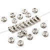 Rack Plating Brass Crystal Rhinestone Rondelle Space Beads RB-D303-S-1