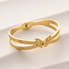 Butterfly Anti-Tarnish 304 Stainless Steel Hinged Bangles for Women FS-WGE693D-01-4