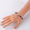 Trendy Natural Rose Quartz Beads Stretch 2-Loops Bracelets BJEW-JB01728-03-3