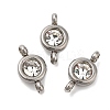 304 Stainless Steel Single Rhinestone Connector Charms STAS-E194-13P-1