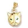 Brass Pave Clear Cubic Zirconia Pendants KK-H433-33G-2