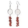 304 Stainless Steel Gemstone Chip Beads Earring Hooks EJEW-JE06898-4