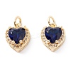 Brass Micro Pave Cubic Zirconia Charms ZIRC-A019-14G-E-1