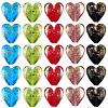 30Pcs 5 Colors Luminous Handmade Gold Sand Lampwork Beads FOIL-PA0001-03-1