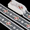 15 Yards Polyester Embroidery Flower Mesh Ribbon SRIB-GA0001-11A-1