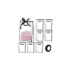 24Pcs Rectangle PVC Gift Bags with Hole Handle for Candy ABAG-BC0001-64-7