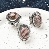 Natural Rhodonite Adjustable Rings RJEW-I108-01AS-04-1