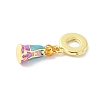 Brass Enamel Virgin European Dangle Charms KK-Z101-03G-02-2