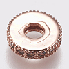 Brass Micro Pave Cubic Zirconia Bead Spacers LS-ZIRC-K074-11B-01RG-2