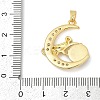Brass Micro Pave Clear Cubic Zirconia with Glass Pendants KK-G524-01G-02-3