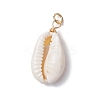 Natural Cowrie Shell Pendants PALLOY-JF03712-03-2