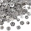 150Pcs 15 Styles Tibetan Style Alloy Flower Bead Caps FIND-YW0007-29-1