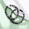 Natural Tourmaline Round Beaded Stretch Bracelets for Men Women BJEW-G743-01B-2