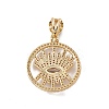 Brass Micro Pave Clear Cubic Zirconia Pendants KK-G439-04G-2