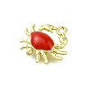 Brass Red Enamel Carb Links Connector Charms KK-K400-19G-2