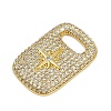 Brass Micro Pave Cubic Zirconia Pendants KK-M322-30G-2