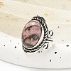 Natural Rhodonite Adjustable Rings RJEW-I108-01AS-04-2