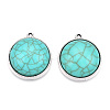 Resin Imitation Turquoise Pendants PALLOY-M203-23AS-B-1