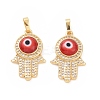 Brass Micro Pave Cubic Zirconia Pendants ZIRC-F136-03G-3