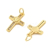 Brass Micro Pave Cubic Zirconia Pendants KK-C092-21F-G-2