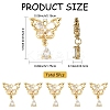5Pcs Brass Micro Pave Clear Cubic Zirconia Pendants KK-YW0003-65-3