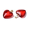 Transparent Spray Painted Glass Pendants GLAA-N035-016-F01-A-3