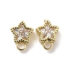 Brass with Cubic Zirconia Stud Earring Finding KK-Q048-17G-1