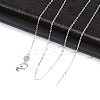 925 Sterling Silver Cable Chain Adjustable Slider Necklaces for Women NJEW-U030-01S-01-3