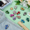 12Pcs 12 Colors Flower Rhinestone with Felt Iron on/Sew on Cloth Patches PATC-FG0003-24-4