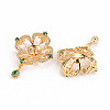 Brass Micro Pave Clear Cubic Zirconia Peg Bails Pendants KK-S356-274-NF-2