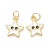 Real 18K Gold Plated Brass Enamel Charms KK-L206-019G-3