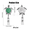 Sea Turtle Alloy with Rhinestone Enamel Retractable Badge Holder AJEW-PH01541-2