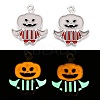 Halloween Theme Rack Plating Luminous Alloy Enamel Pendants ENAM-N056-232P-1