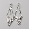 Rhombus Alloy Dangle Stud Earrings EJEW-WH0017-12P-A-1