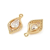 Brass Micro Pave Clear Cubic Zirconia Pendants KK-B137-20G-01-2