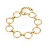 304 Stainless Steel Ring Link Chain Bracelets for Women BJEW-C104-01A-G-2